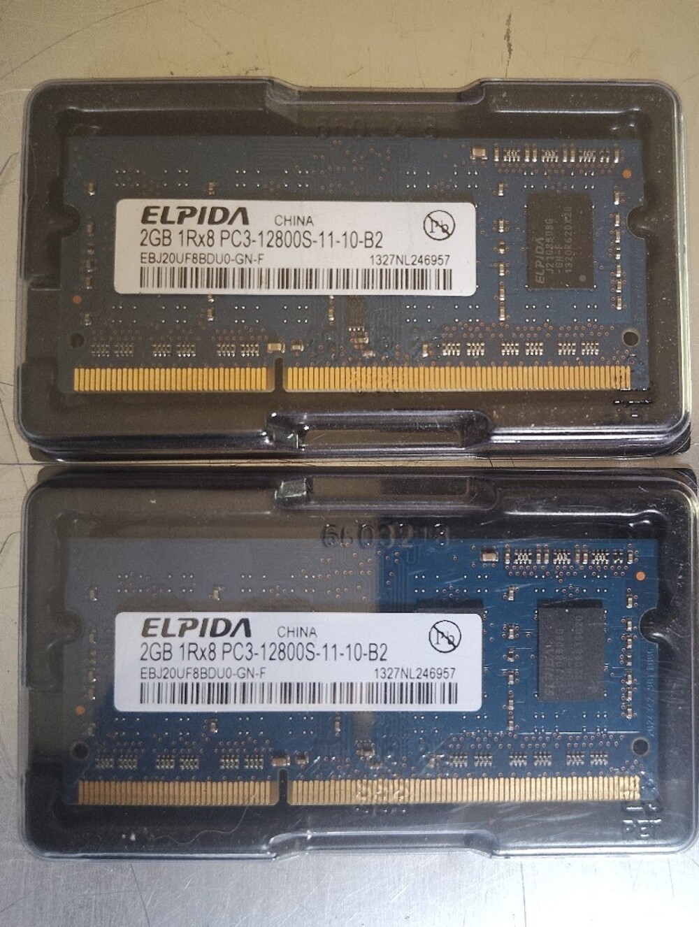 Elpida 2GB 1Rx8 PC3-12800S-11-10-B2 RAM Memory EBJ20UF8BDU0-GN-F  2 2GB Sticks